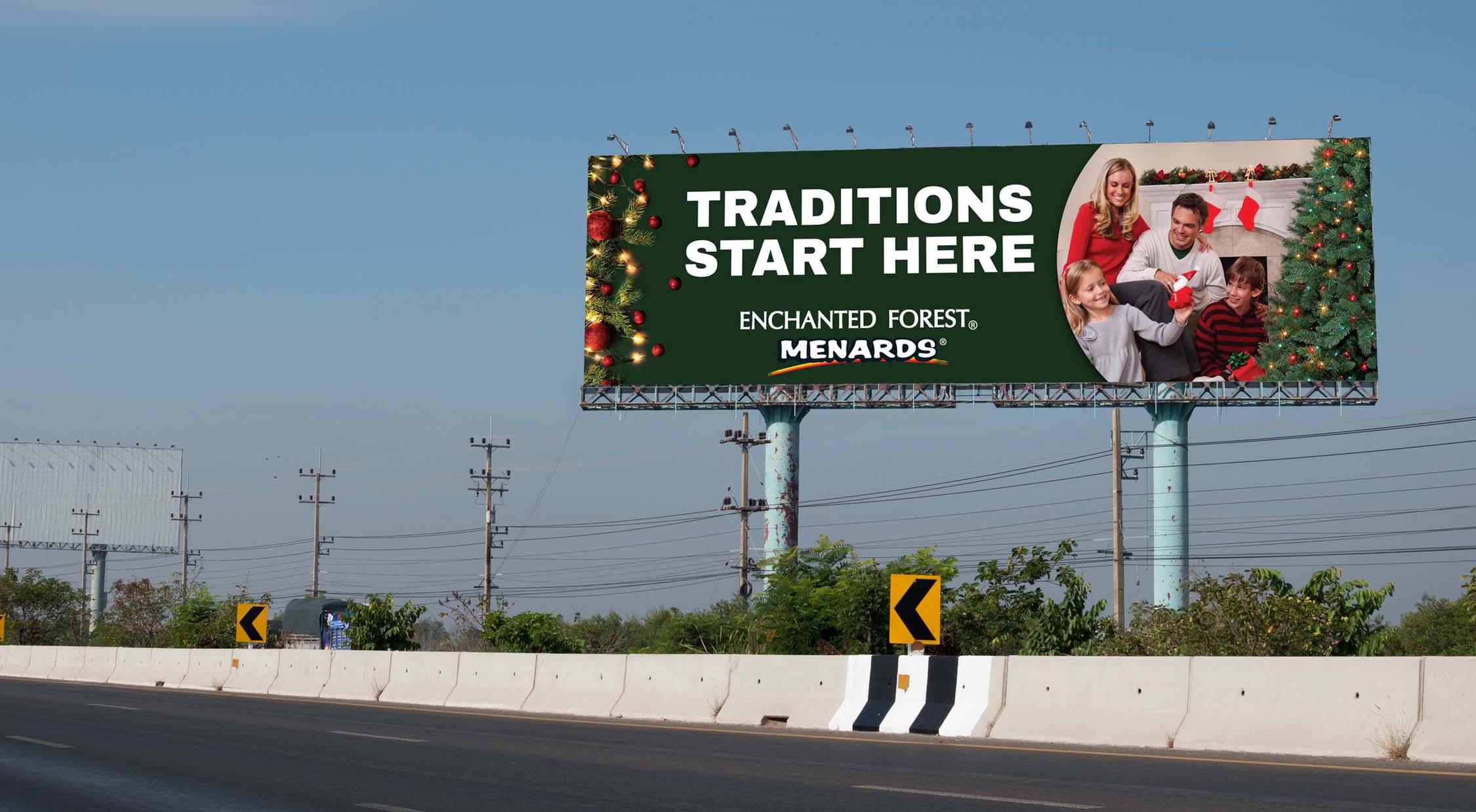 blank billboard near highway