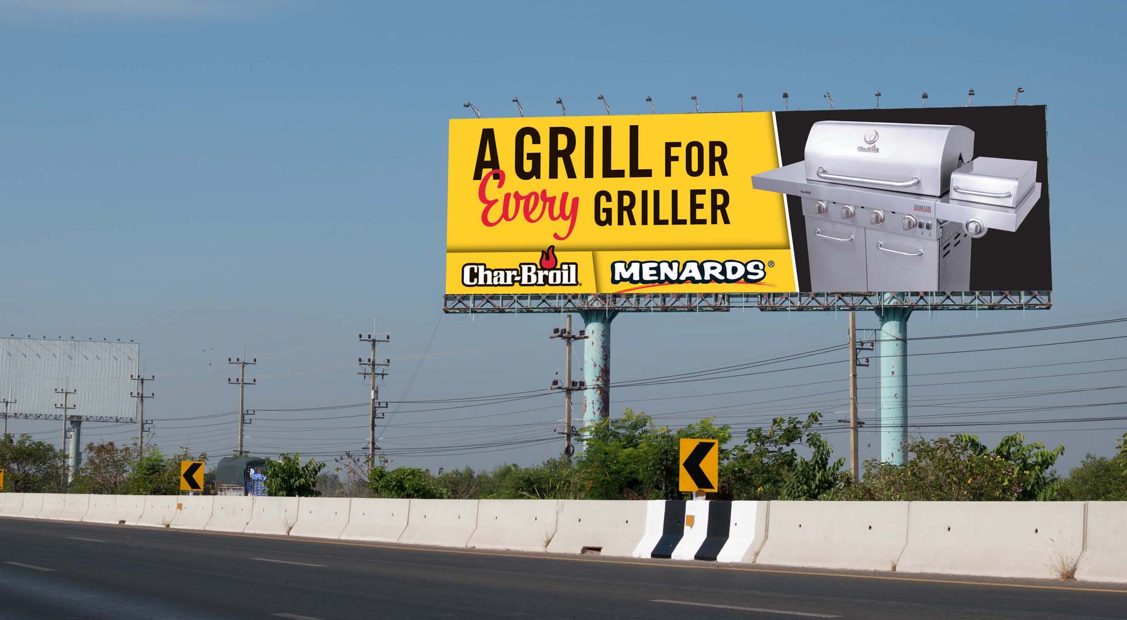 blank billboard near highway