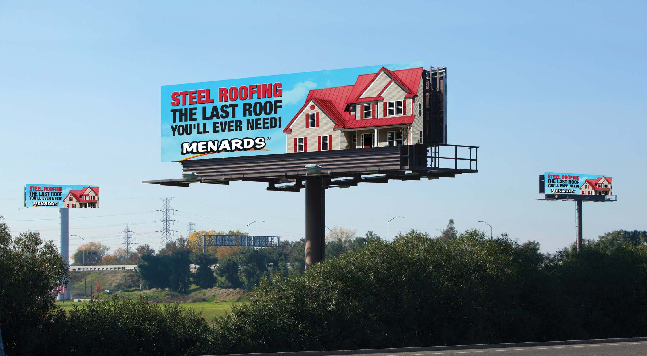 blank billboard near highway